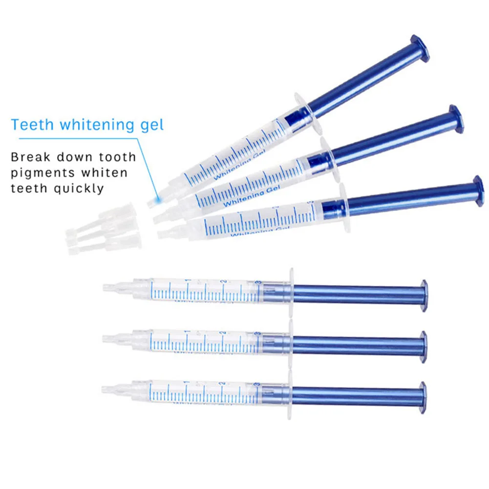 Teeth Whitening Charcoal Powder - 3 ミリリットル歯ホワイトニングジェルシリンジカルバミド過酸化物 35% 44% 歯科歯漂白システムミニ LED