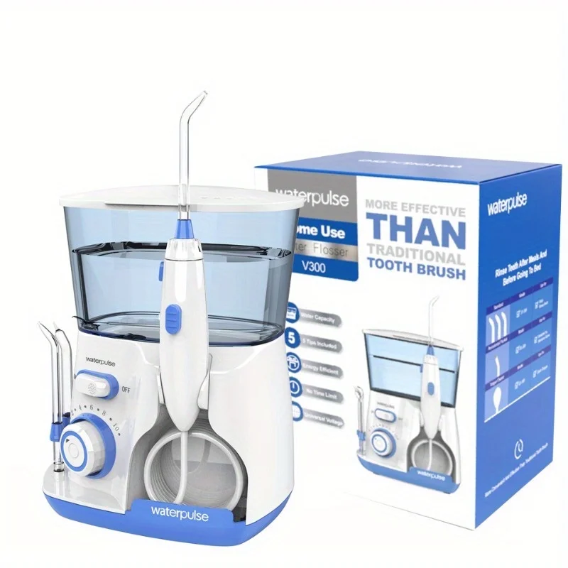 Teeth Whitening For Braces - ウォーターパルス V300 電動ウォーターフロッサー高圧口腔洗浄器歯のクリーニングブレース歯茎ケア 5 ノズルポータブル