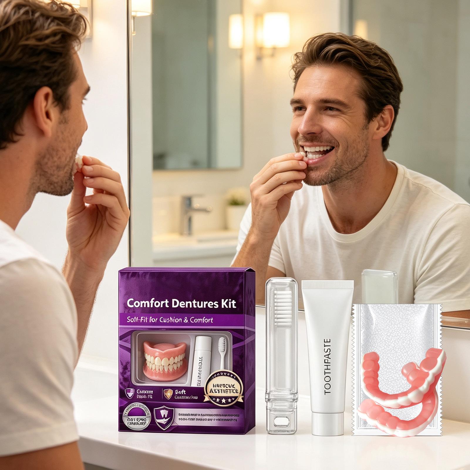 Teeth Whitening For Braces - フルセット ナチュラルデンチャー 上下顎用 シリコン製 人工歯 ブレース