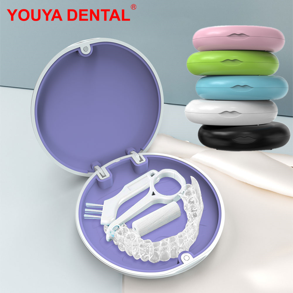 Teeth Whitening For Braces - 入れ歯矯正ケース 歯科用リテーナーケース プレミアムトラベルブレース 義歯ケース 磁気式人工歯収納ボックス