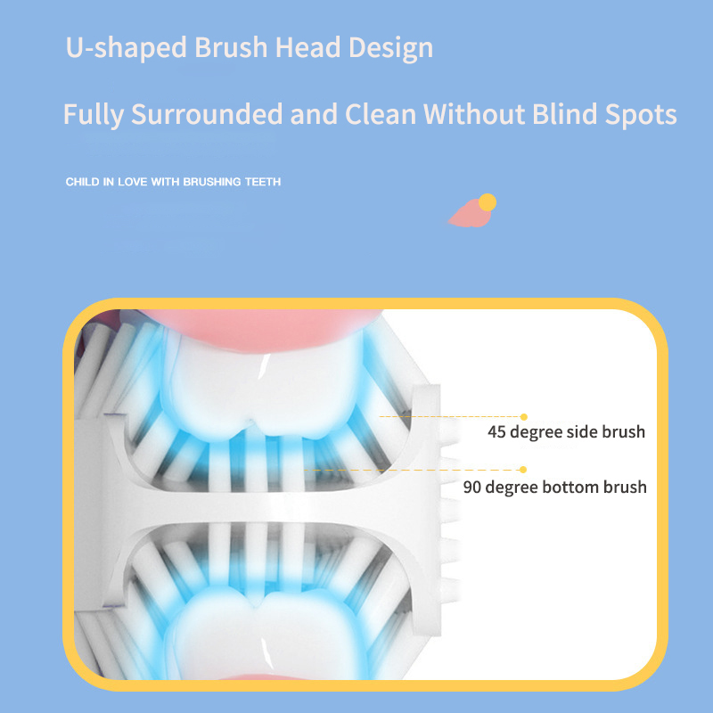子供用ソニック電動歯ブラシ,360 ° 自動シリコン歯ブラシ - Teeth Whitening Blue Light のレビューと価格