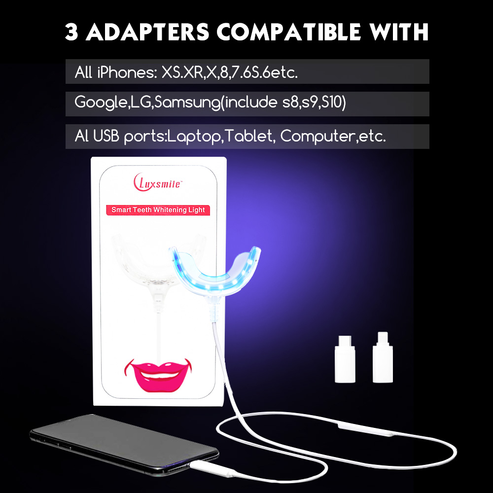 Luxsmile-歯のホワイトニングペン,LEDライト付きU - Teeth Whitening Blue Light のレビューと価格
