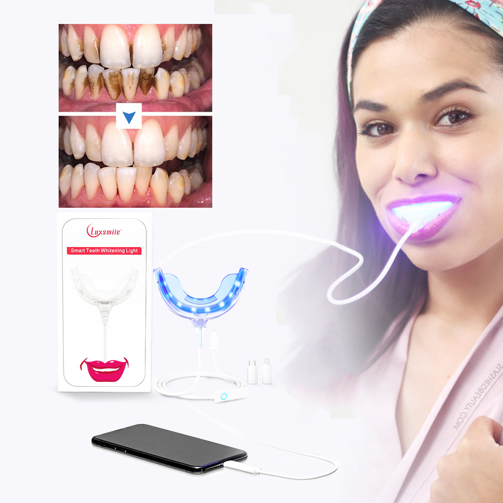 Luxsmile-歯のホワイトニングペン,LEDライト付きU - Teeth Whitening Blue Light のレビューと価格