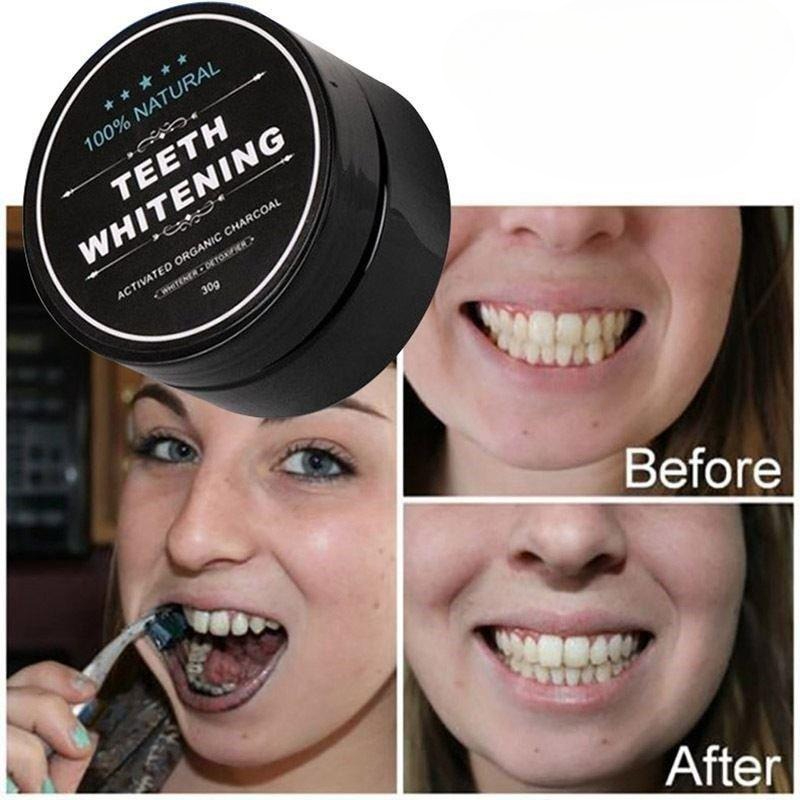 1 ボックス活性炭歯ホワイトニングパウダー、木炭歯クリーニン - Teeth Whitening Charcoal Powder のレビューと価格