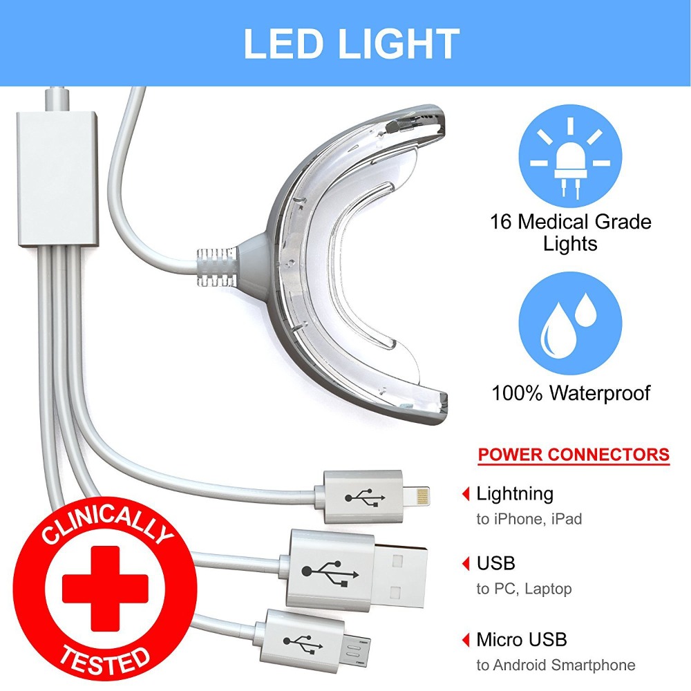 3 in 1 ホワイトニングランプ 16灯 ポータブル US - Teeth Whitening Blue Light のレビューと価格