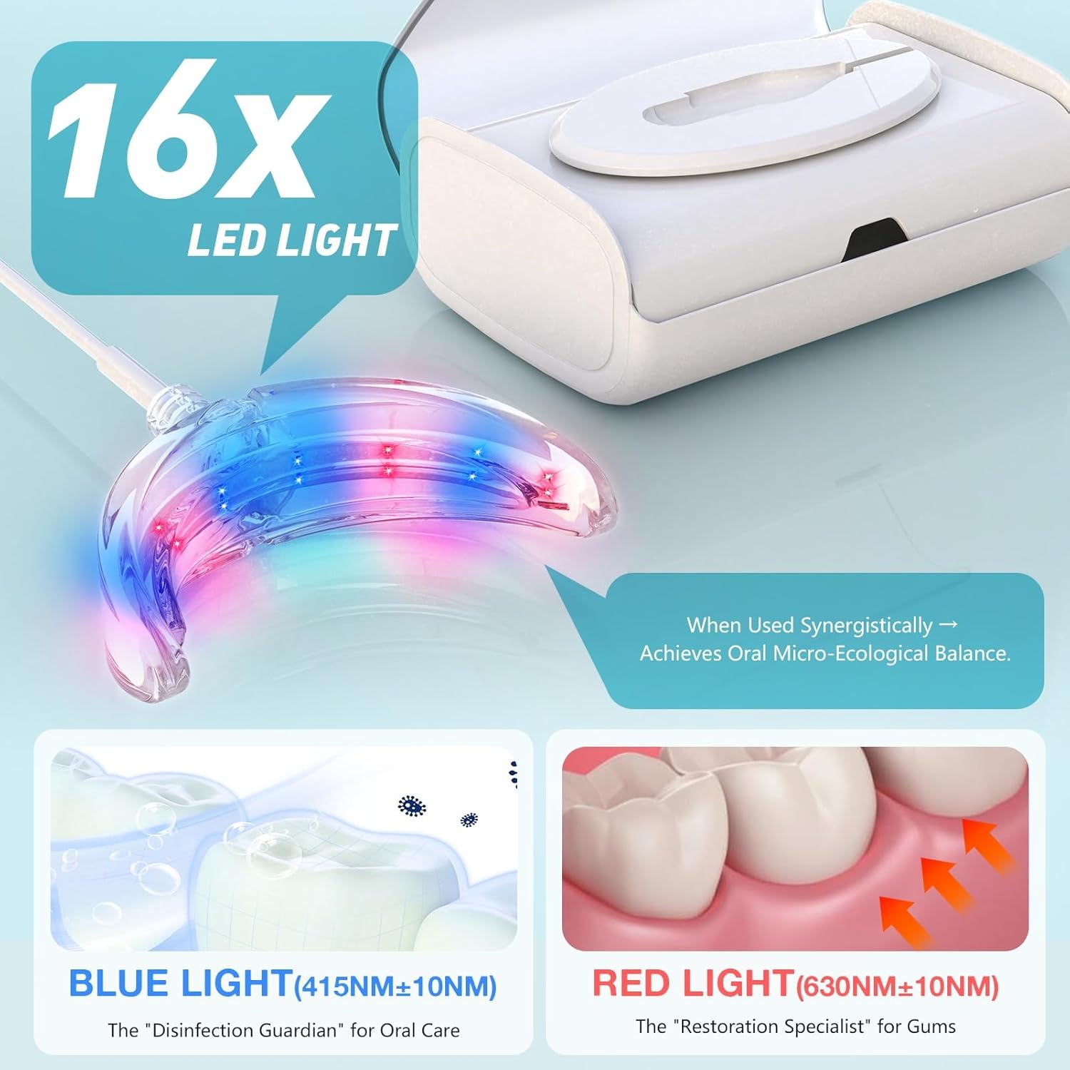 歯のホワイトニング促進ランプ ブルー＆レッドライト LED  - Teeth Whitening Blue Light のレビューと価格