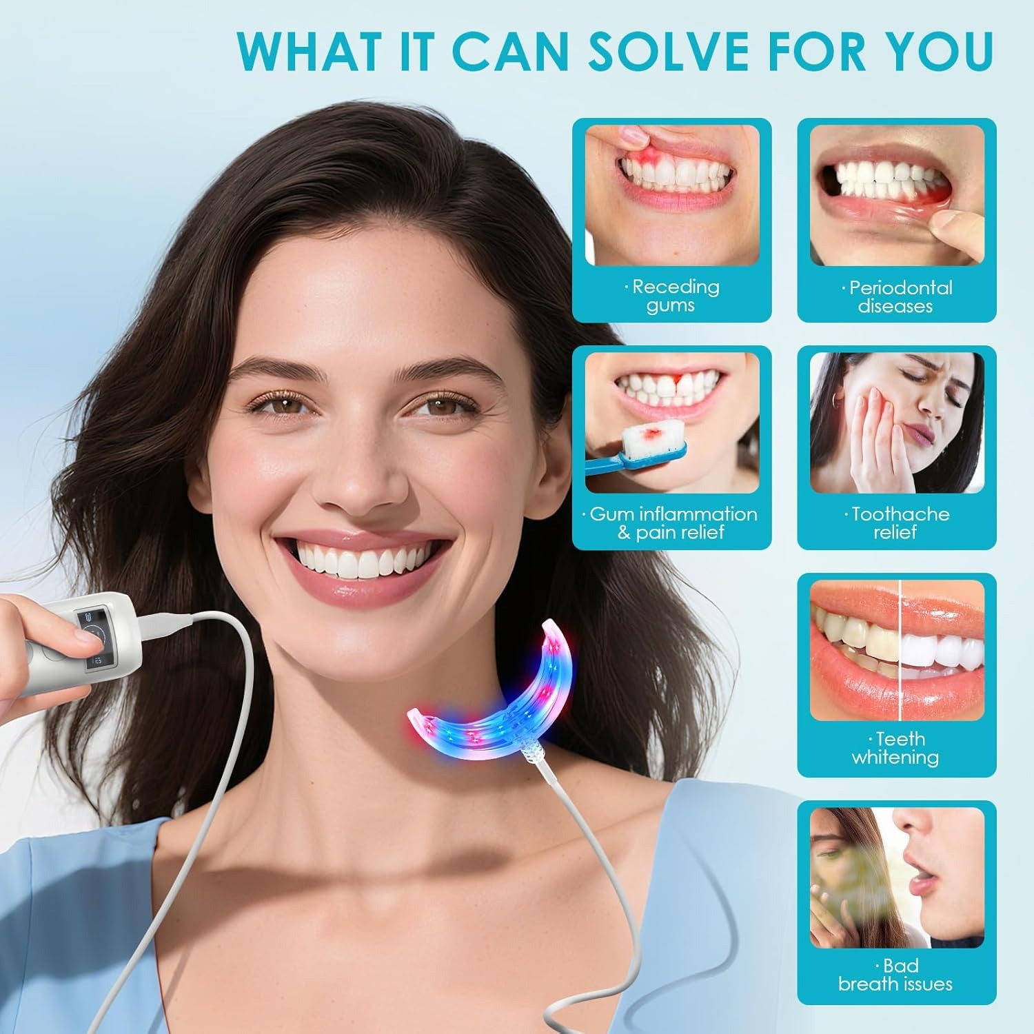 歯のホワイトニング促進ランプ ブルー＆レッドライト LED  - Teeth Whitening Blue Light のレビューと価格