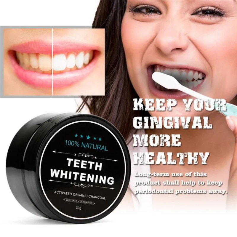食品グレードの歯磨き粉、活性炭歯のホワイトニング製品、活性炭 - Teeth Whitening Charcoal Powder のレビューと価格