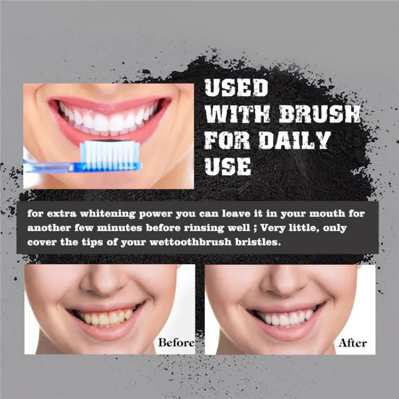 食品グレードの歯磨き粉、活性炭歯のホワイトニング製品、活性炭 - Teeth Whitening Charcoal Powder のレビューと価格